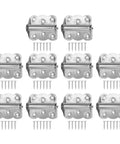 Heavy Duty Stainless Steel Spring Door Hinges 10 Pack for Outdoor Wood Doors and Cabinets Built Tough All Weather Durability Adjustable Spring Tension Easy Install Weatherproof Silver Hinges, 10 hinges with screws