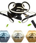 17.7 Inch Modern Low Profile Ceiling Fan With Dimmable Light Flush Mount Remote Control, showing three light settings