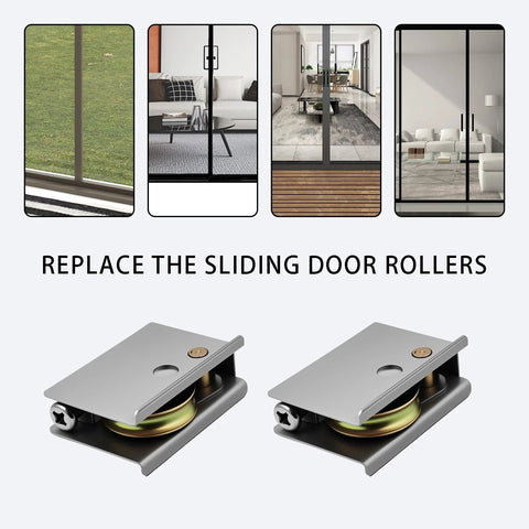 Patio Door Rollers Replacement Parts For Sliding Doors With One And One Half Inch Steel Ball Bearing Adjustable Height Direct Replacement Kit Smooth Glide DIY Friendly Two Pack Easy Installation For Quick DIY Replacement shown in packaging