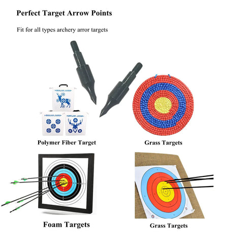 12 Pack 100 Grain Field Points For Crossbow Arrows, Screw In Bullet Tips For 5 16th Inch Shafts target practice setup