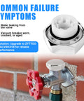 Close-up of vacuum breaker repair kit with brass cap and sillcock valve replacement shown.