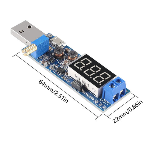 USB Step Up Down Power Supply Module With Adjustable DC-DC Boost Buck Converter From 1.2V To 24V, 5V Input To 3.5V 12V Output