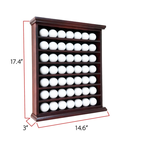 Wall Mount Golf Ball Display Case In Black Finish With Green Felt Interior No Door For Easy Showcasing And Collecting 14.6 W By 17.4 H By 3 D