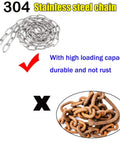 Heavy Duty 304 Stainless Steel Garden Chain With A Slick Polished Look Perfect For Backyard Dog Tethers Decorative Railings And Chandelier Hanging Rust Proof And Legit Bulletproof Build, showcasing shiny stainless steel chain.