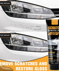 Two Pack Car Scratch Remover Wax Kit For Deep Scratches And Swirls Vehicle Polish And Scratch Repair Paste With Sponge Clear Coat Safe Car Paint Restoration Easy DIY Auto Body Shine And Protection shown with before and after results on a car bumper.