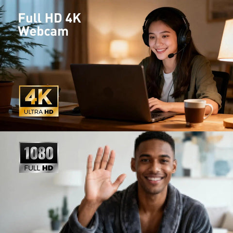 Total Game Changer 4K Center Screen Webcam With Punchy Mic And Lightning Autofocus, user-friendly setup with clear video quality.
