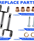 Front End King Pins Repair Kit For 2003.5 Up Precedent Gas And Electric Golf Carts Rebuild Kit components with bushings and screws