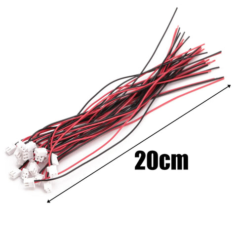 Premium XH2.54 2 Pin Male Female Wire Connector Kit Featuring Drop Dead Simple Pitch Matching And Heavy Duty Tinned Copper Jumpers For Quick Electronics Setup And Slick Builds with 20cm tinned copper jumpers.