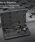BOBOVAV digital dial bore gauge set in a hard case with 23 anvils, 0.7–6 in range, self-centering