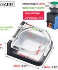 Two Pack Push Button Switch Cover Collision Resistant Dustproof Safety Protector For 39x34mm Square Mounting Hole Momentary Type