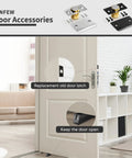 Installed 4 Pack Strong Magnetic Door Catch Set For Closet And French Doors Hidden Magnetic Ball Catch Hardware shown on open door.