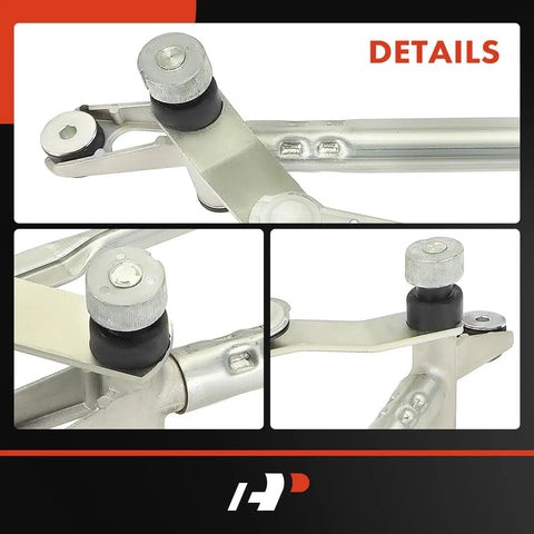 Front Windshield Wiper Linkage For Dodge Ram 1500 2002 To 2004 And Ram 2500 2003 To 2004 Front Driver Side Without Motor Direct Fit OEM Grade Replacement Reference 602130 55077098AE 68043386AA close-up stamped steel linkage detail