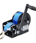 Beefy Heavy Duty Hand Winch for Boat Trailers 3500 Lbs With 33 Ft Polyester Strap Two Way Ratchet Easy Crank Winch for Trailer Truck and ATV