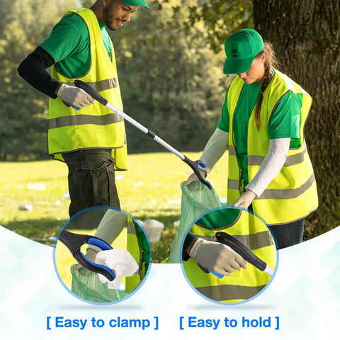 Two Pack 32 Inch Grabber Tool With Magnetic Tip For Easy Trash Pickup And Safe Senior Reach Long Reacher Tool For Litter Garbage Picker Upper At Home Yard Cleanup And Hard To Reach Items
