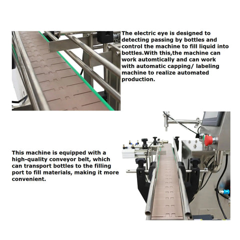 Rugged Automatic Servo Liquid And Paste Filling Machine Slick Stainless Steel Frame with conveyor belt and control interface