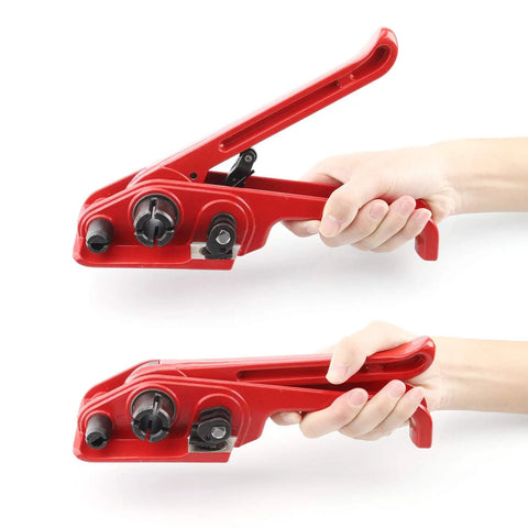 Heavy Duty Manual 4 In 1 Pallet Packaging Strapping And Banding Kit featuring ratchet tensioner cutter with cushioned grips.