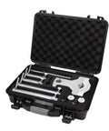 Heavy Duty Reverse Dial Indicator Shaft Alignment Rig Fits One Through Five Inch Shafts Expands To Eighteen Inches in a protective case.