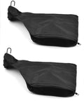 Heavy Duty Table Saw Dust Collection Bags With Secure Zipper Lock And Reinforced Steel Wire Collar Easily Adjusts To Fit Standard Shop Vacuum Hoses Top Tier Gear 2 Pack, black textile polyester bags.