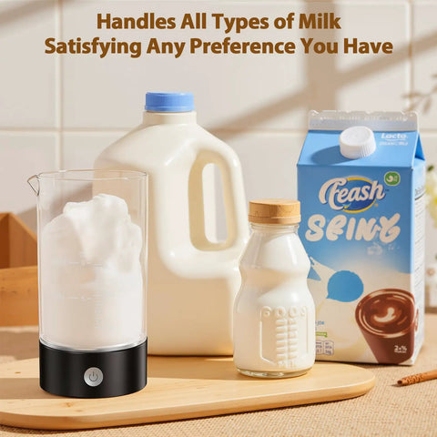 Handheld Cold Foam Frother For Coffee Battery Powered With Two AA One Button Operation Fast Milk Frothing in use