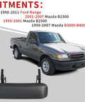 Ford Ranger Exterior Tailgate Handle Replacement Textured Black Lift Gate Latch For 1998 To 2011 Ford Ranger and Mazda B-series
