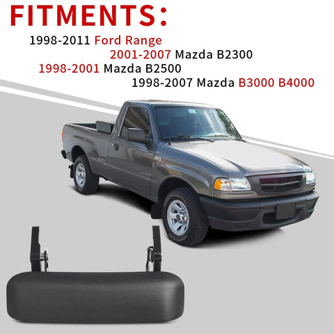 Ford Ranger Exterior Tailgate Handle Replacement Textured Black Lift Gate Latch For 1998 To 2011 Ford Ranger and Mazda B-series