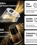 Smart Vacuum Coffee Canister For Beans Nuts And Tea 650 Ml Airtight Food Storage Jar with vacuum features and digital display.