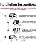 Installation instructions for Right Side Mirror Glass For VW Beetle Jetta Passat, Convex Passenger Glass With Adhesive Pads