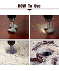 How to use Pro Grade Carbide Tipped Forstner Drill Bits Set with 16mm and 17mm hole saw blades for woodworking.