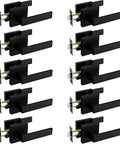 Set of ten Solid Door Lever Handle Matte Black Finish With Universal Left Or Right Hand Fit, Durable Zinc Alloy