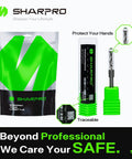 SHARPRO CNC router bit, 1/4 in shank and 1/8 in cutting dia, solid carbide; green grip, with packaging