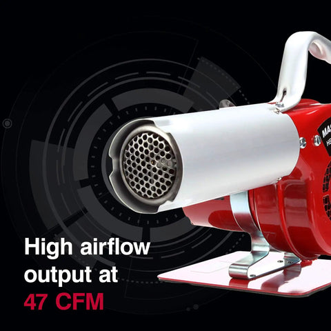 Masterflow Heat Blower Electric Heat Gun With 500 Degree Fahrenheit Temperature 120V 160W 47 CFM Airflow side view