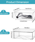 Stay Flawlessly Organized With These Hella Spacious Clear Stackable Storage Drawers 2 Pack Large Plastic Bins for Pantry Closet Heavy Duty Boxes For Daily Essentials with dimensions.