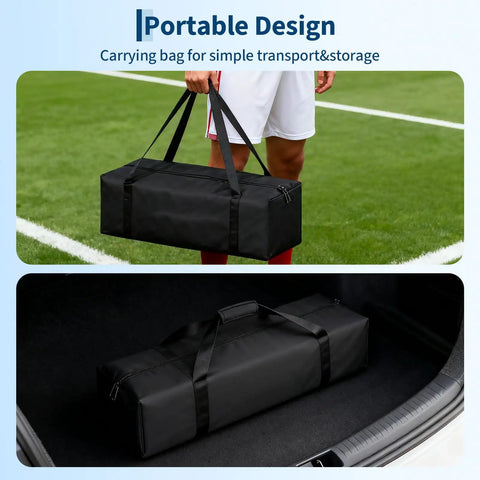 Portable Backyard Soccer Goal 6x4 Ft With Net And Ground Stakes, carrying bag for easy setup and transport