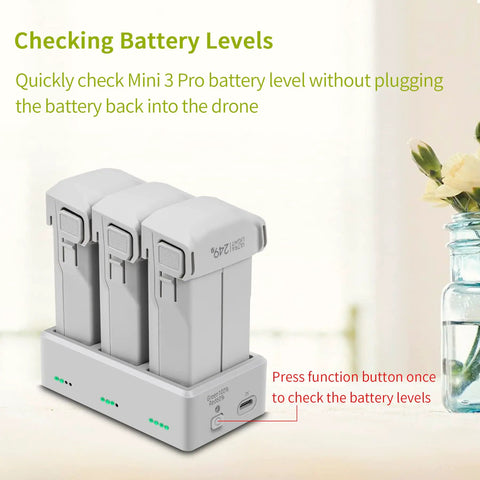 Battery Charger For DJI Mini 4 Pro And Mini 3 Series Drones With Charging Three Batteries In Sequence, PD35W Fast Power