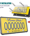 Clear Bubble License Plate Cover With Silicone Frame, Unbreakable Black Plate Protector Kit That Shields Your Tag From Scratches