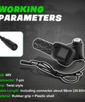 Throttle Grip 48V For Tuttio Soleil 01 Electric Dirt Bike Without M Button, LCD display, 7-pin connector and cable shown.