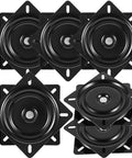 Six Pack Six And A Quarter Inch Bar Stool Swivel Plate Replacement Heavy Duty Ball Bearing Seat Swivel Base Mount For Bar Stools And Chairs Black Steel Corrosion Resistant Easy Install, six black steel swivel plates