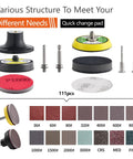 3 Inch Pro Grade Sanding Discs Kit For Drill And Die Grinder Polishing Includes 36-3000 Grit Variety With Quick Change Pads