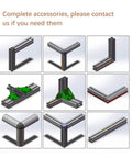 Diagram of Two Pack 280mm Aluminum Extrusion Profile 10x20mm 10 Series T Slot European Standard Anodized Silver Rail Frame