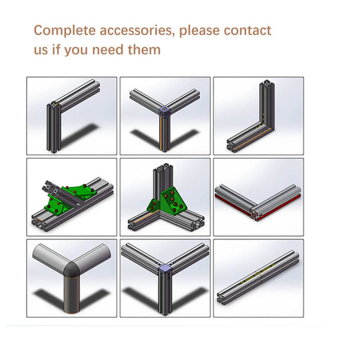 Diagram of Two Pack 280mm Aluminum Extrusion Profile 10x20mm 10 Series T Slot European Standard Anodized Silver Rail Frame