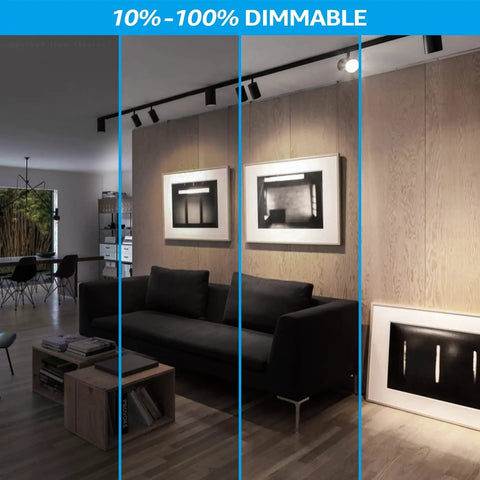 Check Out This Awesome Eight Pack of Dimmable LED H Track Lighting Heads Ideal for Retail Stores Shops and Cafes Showing Dimming Effect