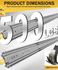 Heavy Duty Ball Bearing Drawer Slides With Hella Sturdy 500 Pound Capacity, aluminum alloy, 76 inches long with smooth slide.