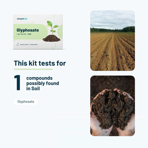 Glyphosate In Soil Test Kit For Home Use With Nine Compounds And Certified Lab Analysis Included ISO 17025 Tested packaging