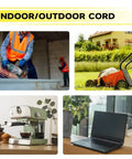 50 Ft Lighted Outdoor Extension Cord With 10/3 SJTW Heavy Duty Yellow Cable for various indoor and outdoor equipment use