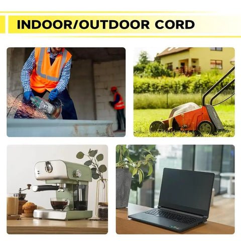 50 Ft Lighted Outdoor Extension Cord With 10/3 SJTW Heavy Duty Yellow Cable for various indoor and outdoor equipment use