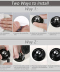 Installation guide showing two ways to mount Total Game Changer For Moving Stuff With These Super Smooth Self Adhesive Swivel Caster Wheels.