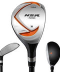 Junior Golf Club Set for Right Handed Players: 9 Piece Beginner Kit With Driver, Hybrid, Irons 7 9 Sand Wedge, Putter, and Stand Bag