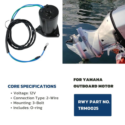 Tilt And Trim Motor Replacement For Yamaha Outboard 50 90HP, 12V 2-Wire 3-Bolt Mount, Plug And Play Power Tilt And Trim, Replaces 6H1-43880-00 6H1-43880-01 And 6H1-43880-02-00, For 2-Stroke And 4-Stroke Engines