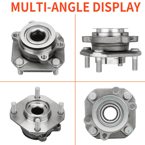 Front Wheel Hub And Bearing Assembly For Nissan Sentra 2007 2012 With ABS 4 Lug Driver And Passenger Sides multi-angle view