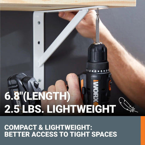 Using 20V Cordless Drill Driver With 84 Piece Accessory Kit, Variable Speed Two Speed, 265 In Lbs Torque on shelf